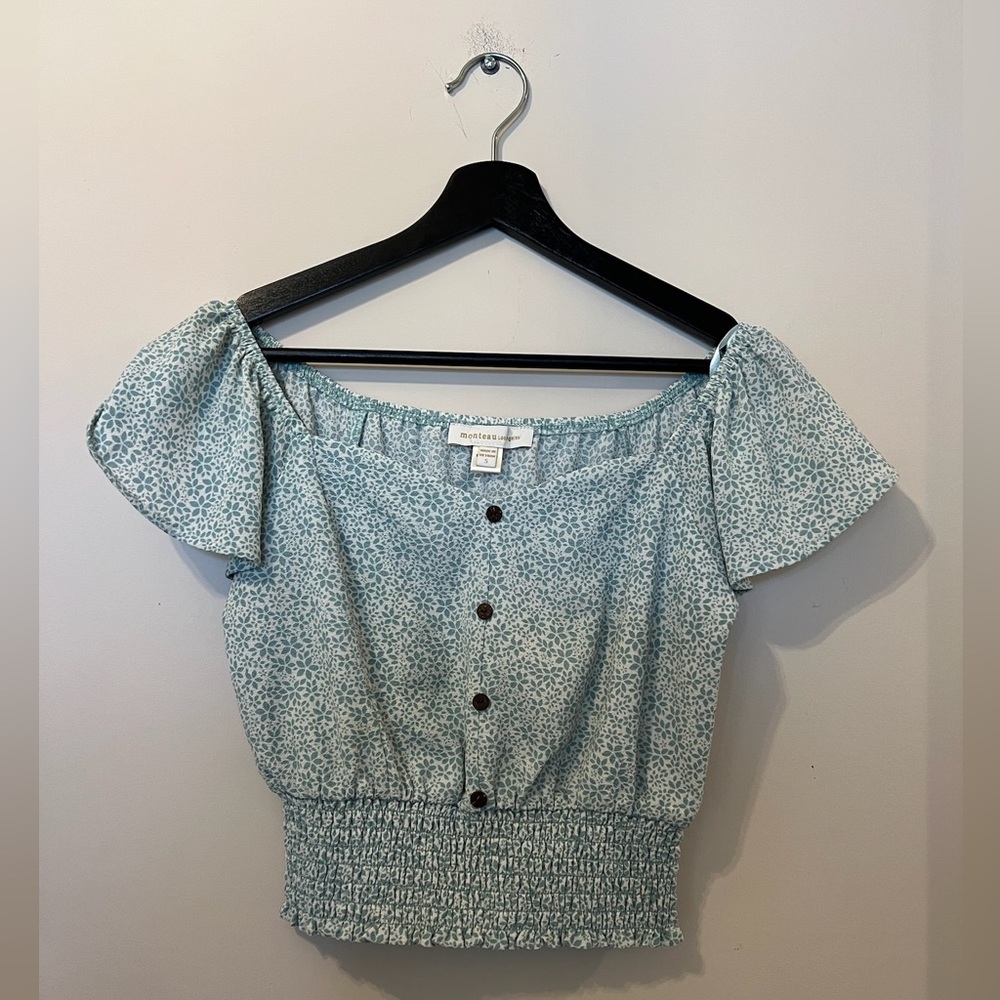 Monteau Women’s Small Floral Cropped Top